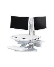 Ergotron SV Dual Monitor Kit Aufstellung für 2 LCD-Displays einstellbarer Arm Bildschirmgröße: 61 cm 24" am Wagen montierbar (98-030)