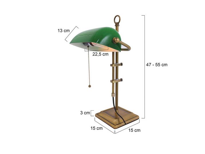 Steinhauer Tischleuchtelampe Ancilla, bronze / altmessing, für Arbeitszimmer / Büro, Metall