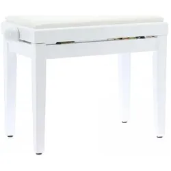 Quik Lok PB/100 WH L Klavierbank aus Holz, weiss glänzend, Tasteninstrument Zubehör, Weiss