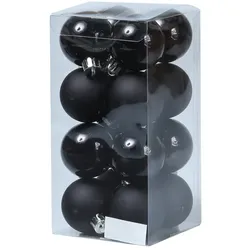 MARELIDA Christbaumkugeln Weihnachtskugeln bruchfest 4cm schwarz 16er Set