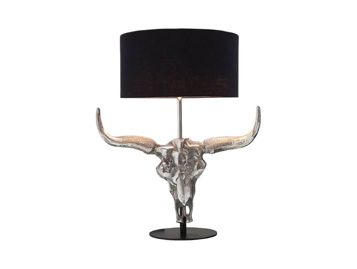 Design Tischlampe „El Toro“ Schwarz, Silber Invicta Interiors