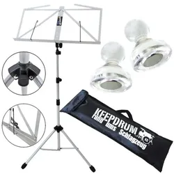keepdrum MUS3SV Notenständer Silber mit 10 Magnete, Notenständer, Silber