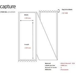 Capture, Etiketten, Label 105x220, Core Fanfold