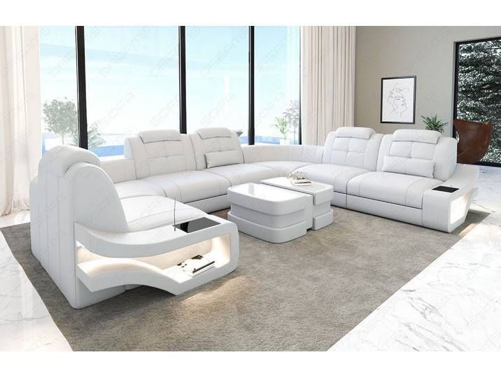 Sofa Elena Eleganz U-Form in Leder