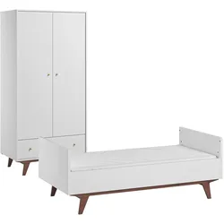 BABYZIMMER 2-teilig Mid Weiß und Holz