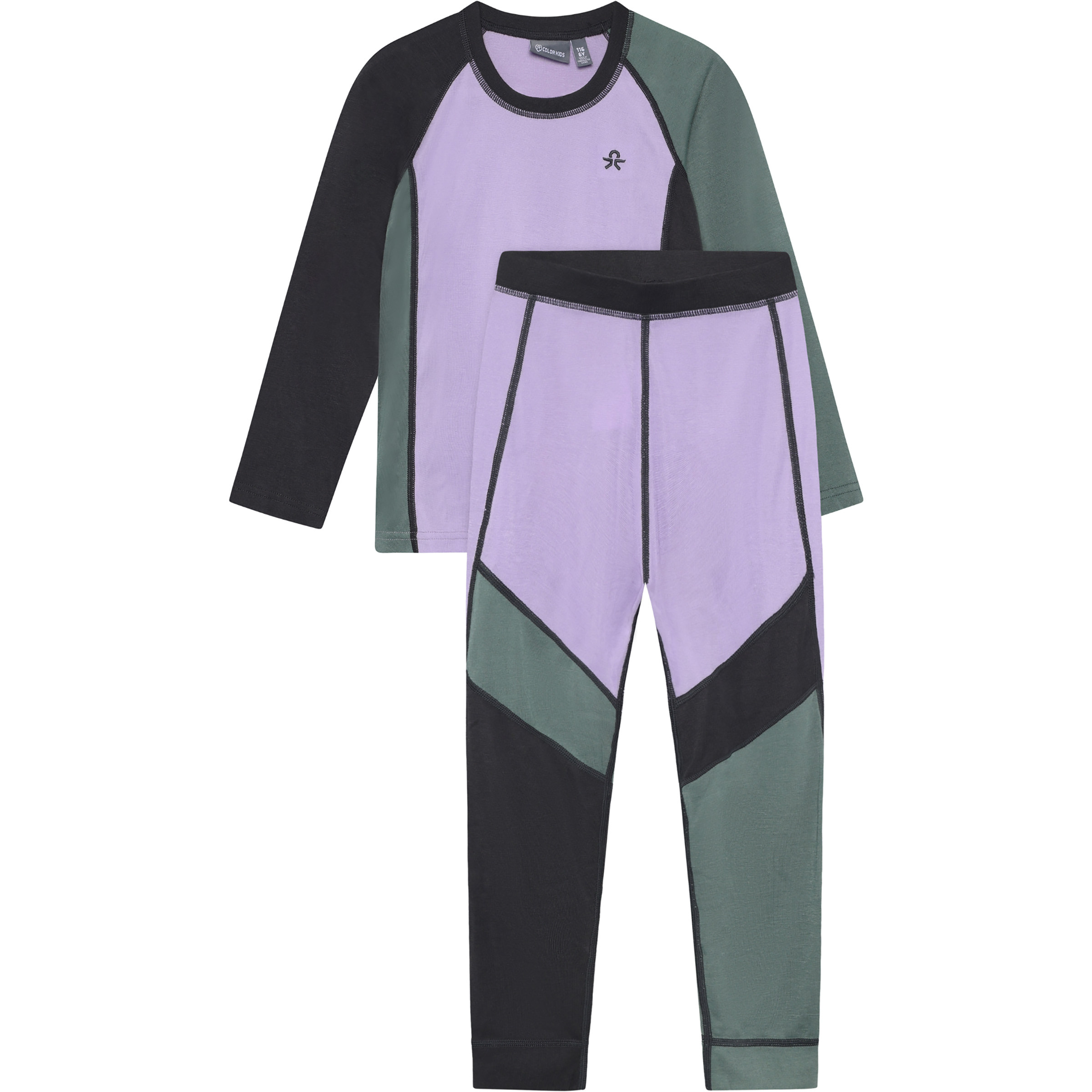 Color Kids Ski Colorblock Unterwäsche Set Kinder Skiunterwäsche mehrfarbig Größe 116 Skifahren Elastisch