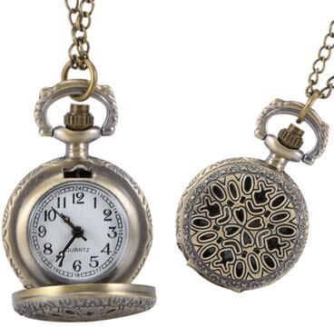 ModernMart Vintage Floral Pendant Pocket Watch Necklace For Women 4