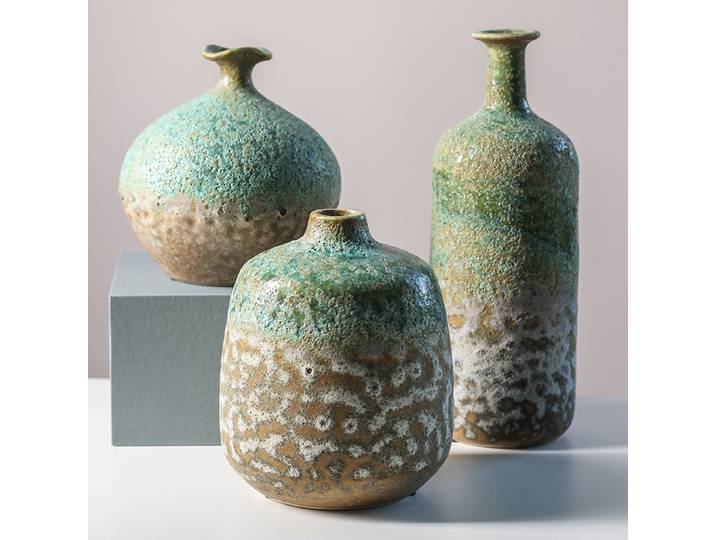Vase en céramique créatif, décoration de maison, glaçure à bulles, ornement artistique, Pot de fleur B & B