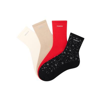 Socken HUGO UNDERWEAR "4P RS GIFTSHINE CC W", Damen, Gr. 35-38, bunt (open miscellaneous 960), Baumwollmischung, elastisch, Socken Socken, mit schimmerden Details