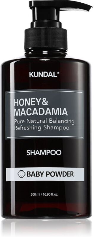 KUNDAL Honey & Macadamia Baby Powder Naturshampoo für trockenes und beschädigtes Haar 500 ml