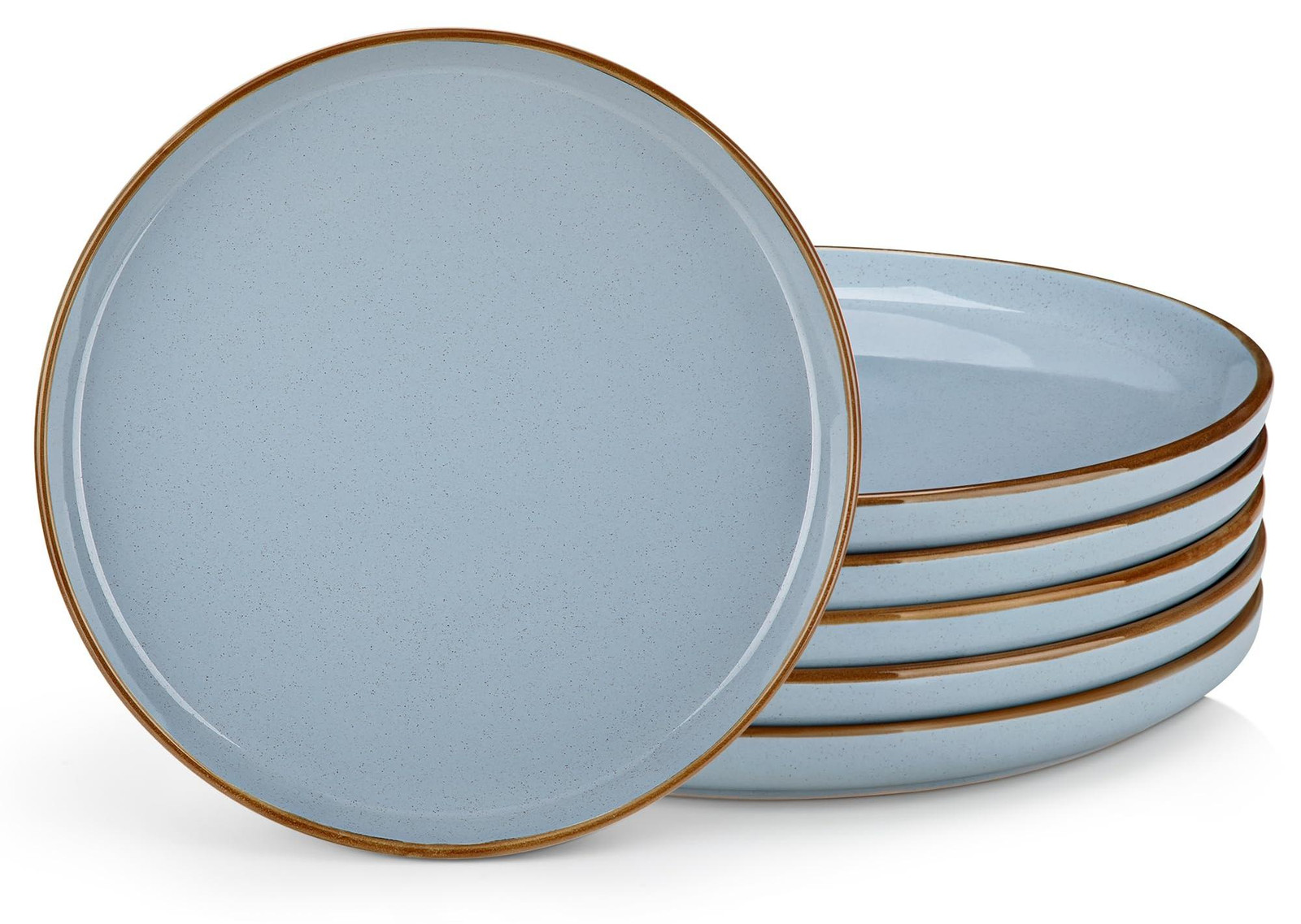 Dripio Set van 6 aardewerken tellers, 26 cm, blauw