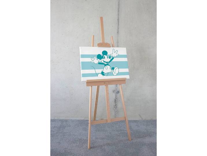 Leinwandbild Mickey Playful Deutsches Qualitätsvlies 155 g/m² gespannt auf 2 cm starken, hochwertigem Kiefern Massivholz Stabiler