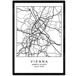POSTER Wien Nordischer Stil A3 Rahmenlos