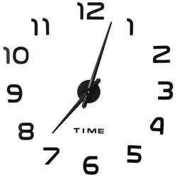 Relaxdays DIY Wanduhr, 3D-Zahlen, Uhr Wandtattoo zum Aufkleben, einfache Installation, Größe variabel, modern, schwarz