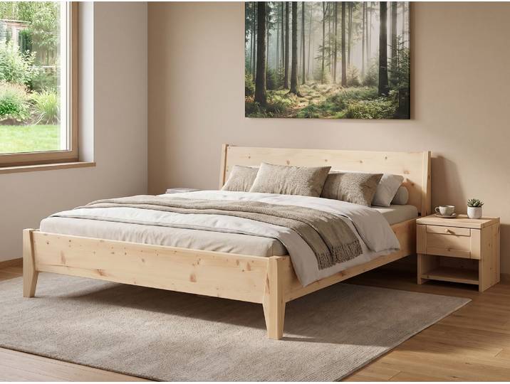 Zirbenbett „Benjamin“ 100 x 190 cm Massivholz Zirbe