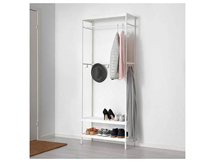 IKEA MACKAPÄR porte-manteau avec rangement à chaussures blanc