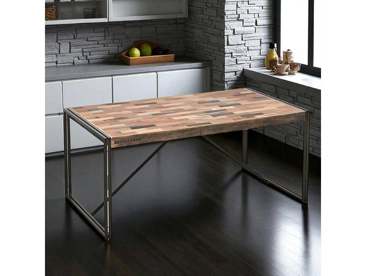 Table à manger rectangle bois recyclé 250x100 CARAVELLE