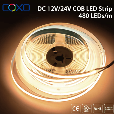 Inspire Picks ProGlow UL Listed High Density COB LED Strip Light (16.4ft, RA90) 4000k Natural White 480 Leds 5m