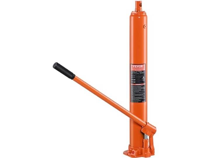 VEVOR Vérin Hydraulique Long pour Grue d'Atelier 4 Tonnes\, Cylindre Hydraulique Support Moteur avec Pompe à Simple Piston et Base Plate\, Tige Hydraulique pour Chèvre Levage Moteur\, Entretien Garage