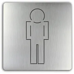 Türschild uno aus Edelstahl Herren