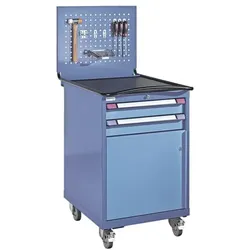THURMETALL Rollboy mit Organisationsrückwand silber, 60.5x99.2x69.5 cm