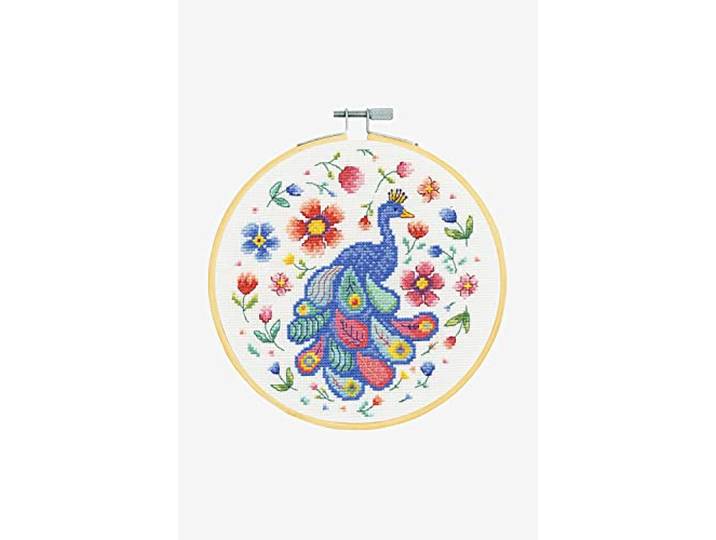 DMC - Pauw en bloemen kruissteek kit