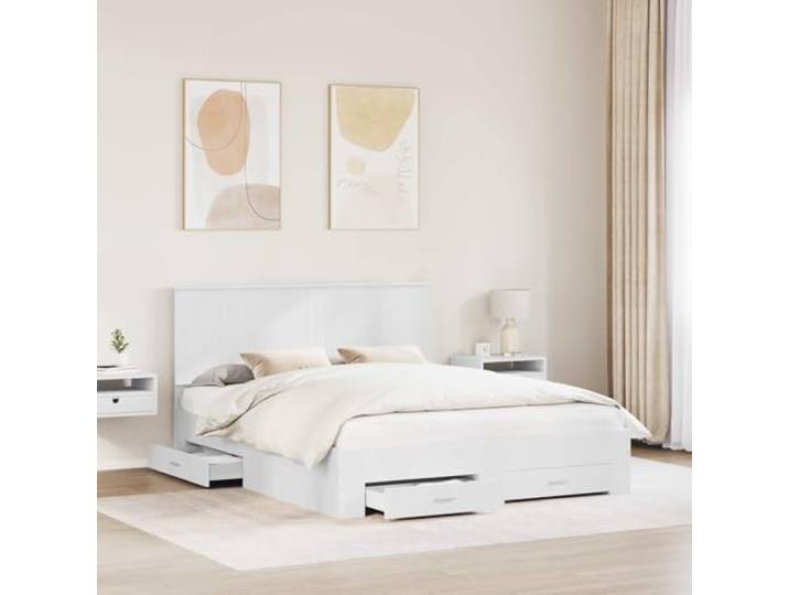 SKTQYQO Bettgestell, weiß, 160 x 200 cm, Holz, mehrschichtig Modernes Design, integrierter Behälter, robuste Struktur, Doppelzimmer