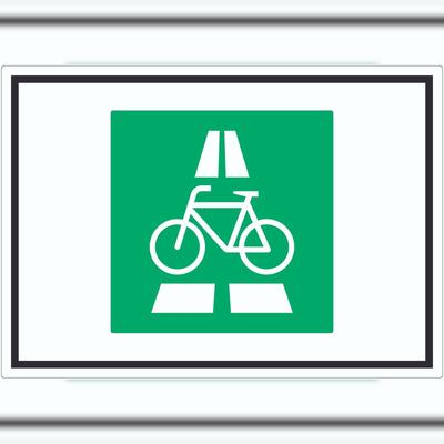 HB-Druck Radschnellweg Symbol Aufkleber A9 (37x52mm)