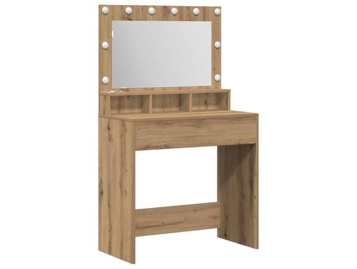 FAF-NEUF* Coiffeuse de chambre avec lumières LED - Chêne artisanal - 79x41x135 cm JUIN357224
