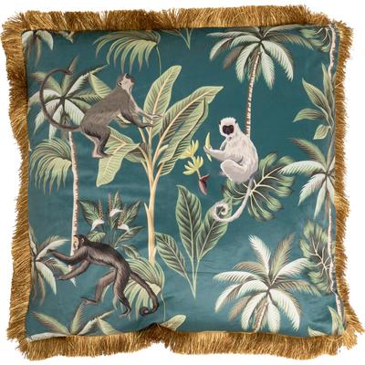 Dekokissen KARE DESIGN "Jungle Fever, Kissenhülle mit Füllung, 55x55 cm", grün (grün, gemustert), B:55cm H:15cm L:55cm, Polyester, Dekokissen_Sitzkissen_Kissenhüllen, stützt Kopf und Nacken angenehm und sorgt für erholsamen Schlaf