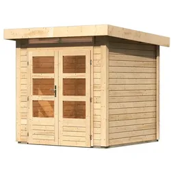 Karibu Gartenhaus Kandern 1 - 28 mm-204 x 204 cm-naturbelassen