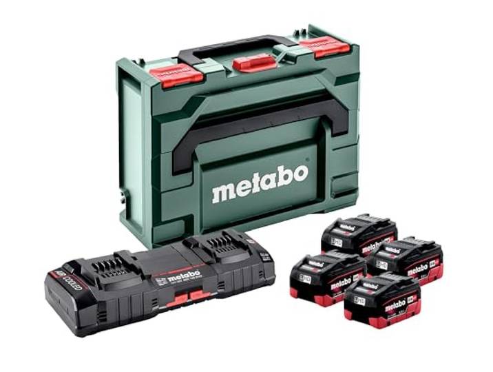 metabo Kit de base 4 x LiHD 5.5Ah ASC 145 Duo + mB - 685180000 - Kit de batteries quadruple puissance et double charge rapide pour une puissance maximale - Comprend des batteries 18V et un chargeur