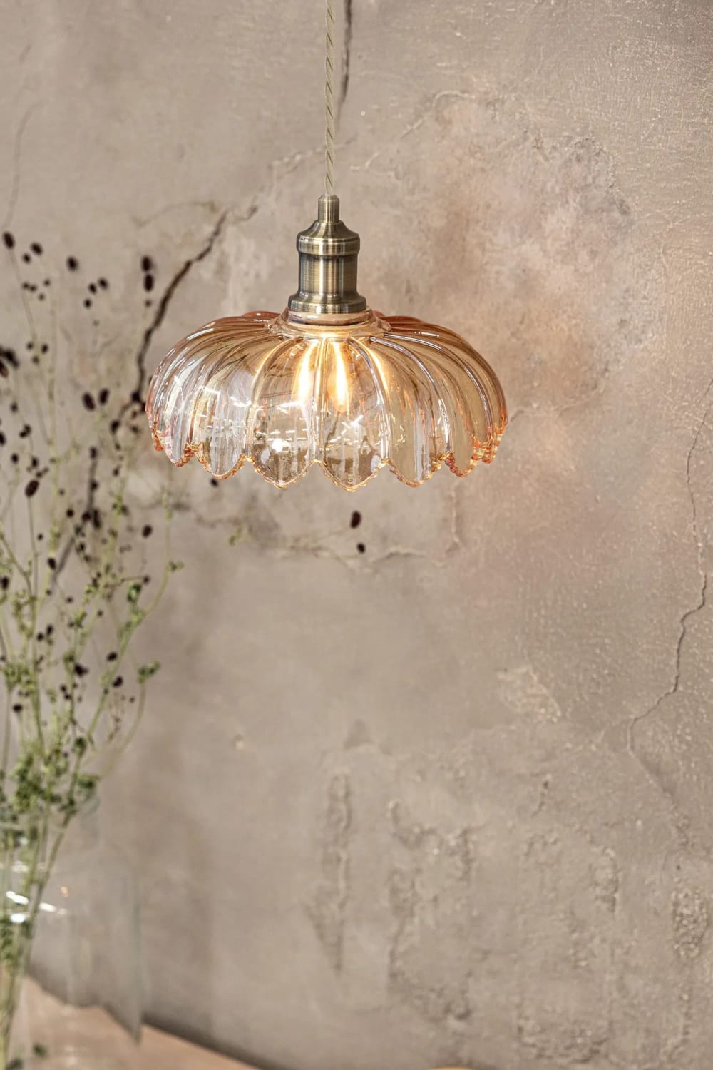 Markslöjd Suspension en verre ambré Orange 26x18x26cm