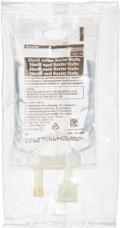Sterilt Vand "Baxter" Viaflo 5000 ml Solvens til parenteral anvendelse