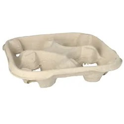 Papstar 110 Tragetabletts, Pappe "To Go" 4,7 cm x 22,4 cm x 22,4 cm natur für 4 Becher