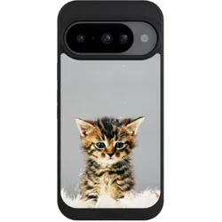 Nivocase Handyhülle für Google Pixel 10 Hülle NIVOpure Case Schwarz Feder Haustier Katze (Google Pixel 10), Smartphone Hülle, Schwarz