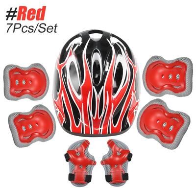 Useful Little Things 6 Piece Multi Sport Protective Gear Set (Knee Pads, Elbow Pads, & Wrist Guards) red Set