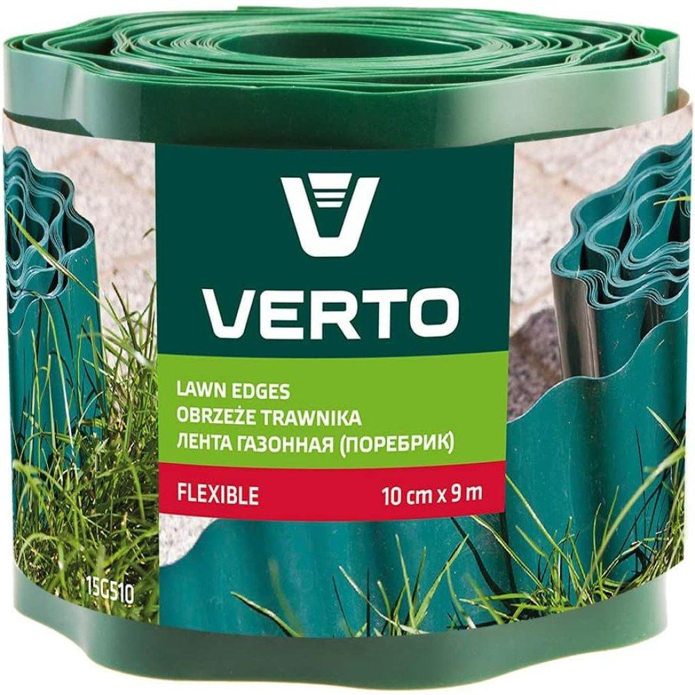 Verto 15G510 Randstrook voor tuin, Groen, Kunststof, 9000 x 100 mm