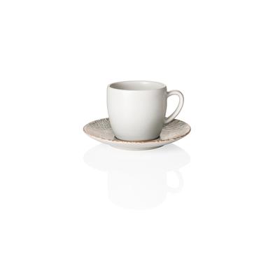 12x Ober- und Untertasse Set ROCKZZERO, 220 ml, coupe iris, Steinzeug