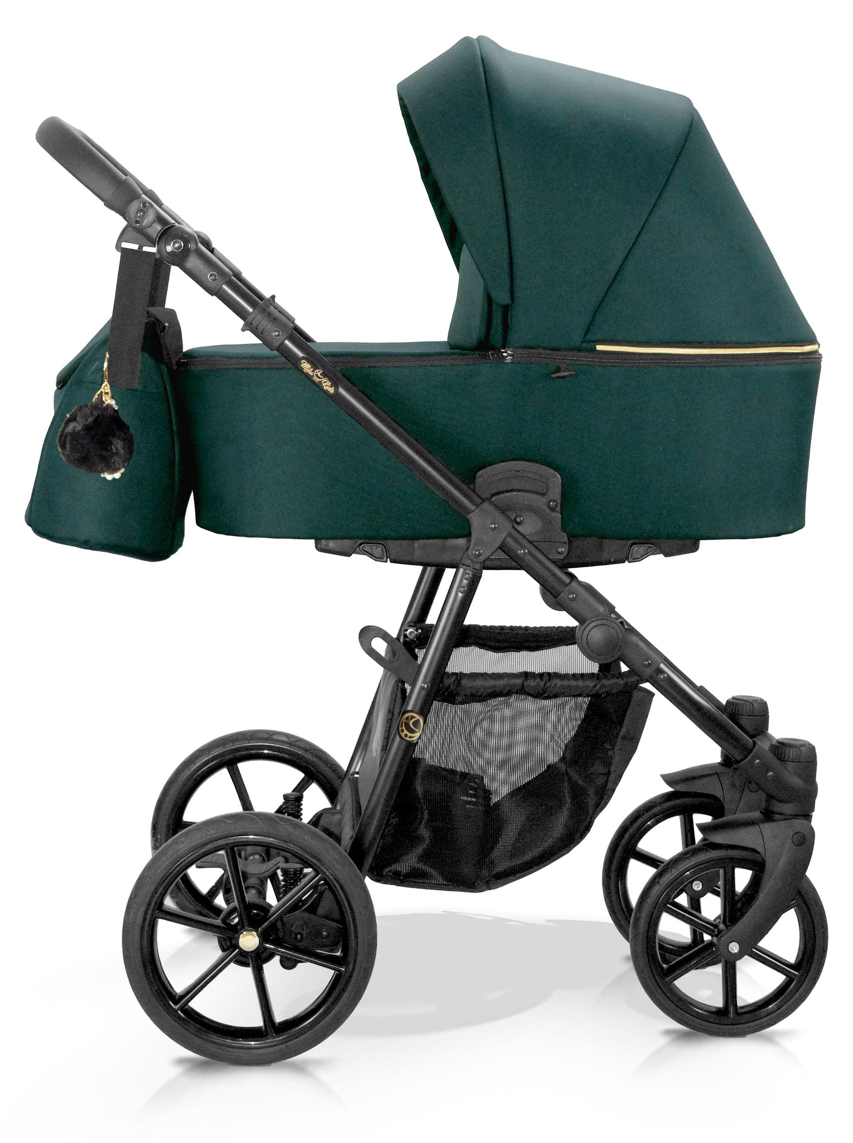 Milukids Risso 3-in-1 Kombikinderwagen Schwarz mit Babyschale (RIS-14)