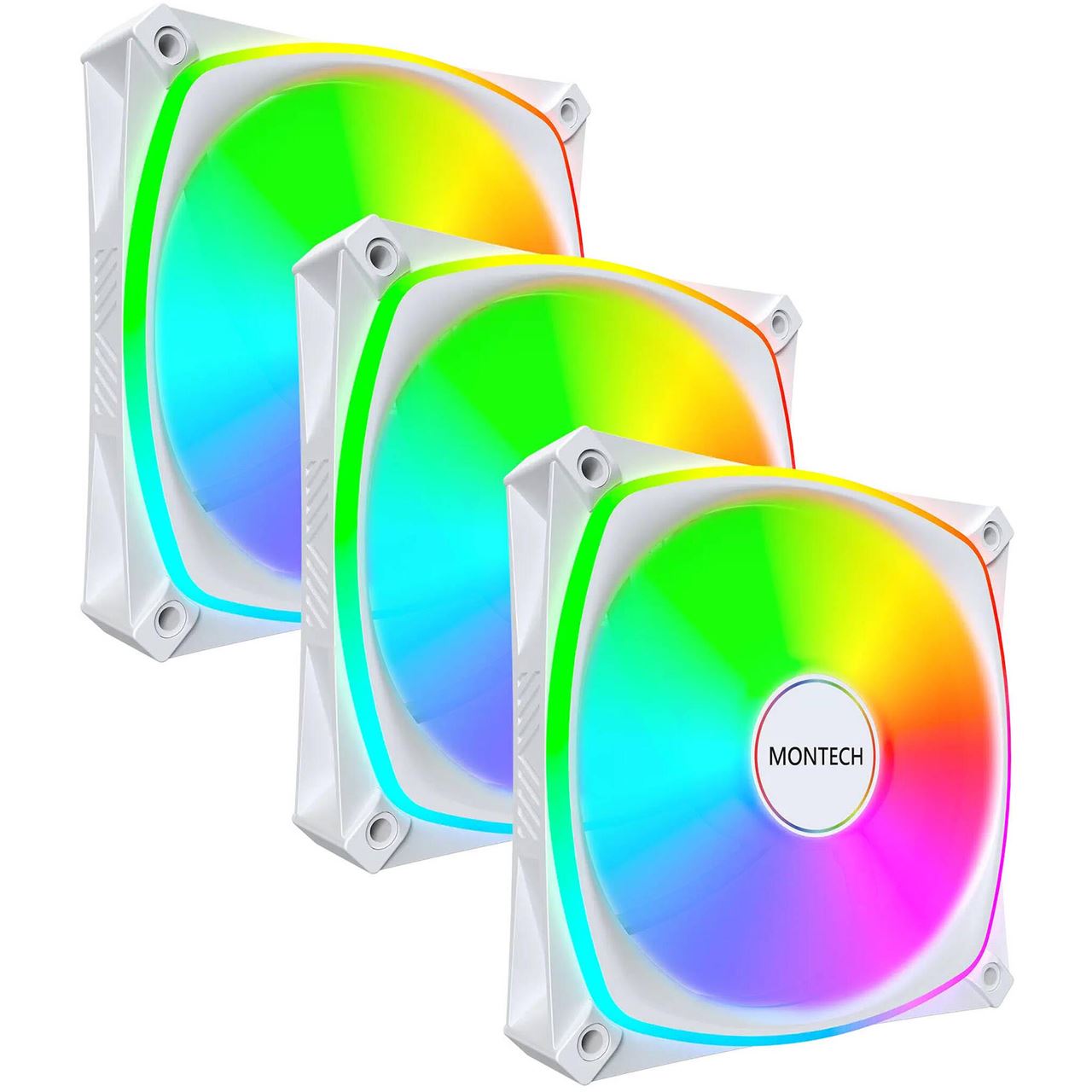 Montech AX120 PRO PWM Lüfter, ARGB - 3er-Pack, 120mm, weiß