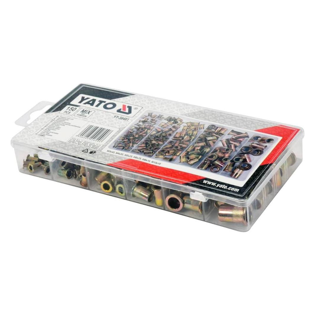 Yato Nietmuttern Stahl Satz M3-M10 150 teilig (YT-36481)
