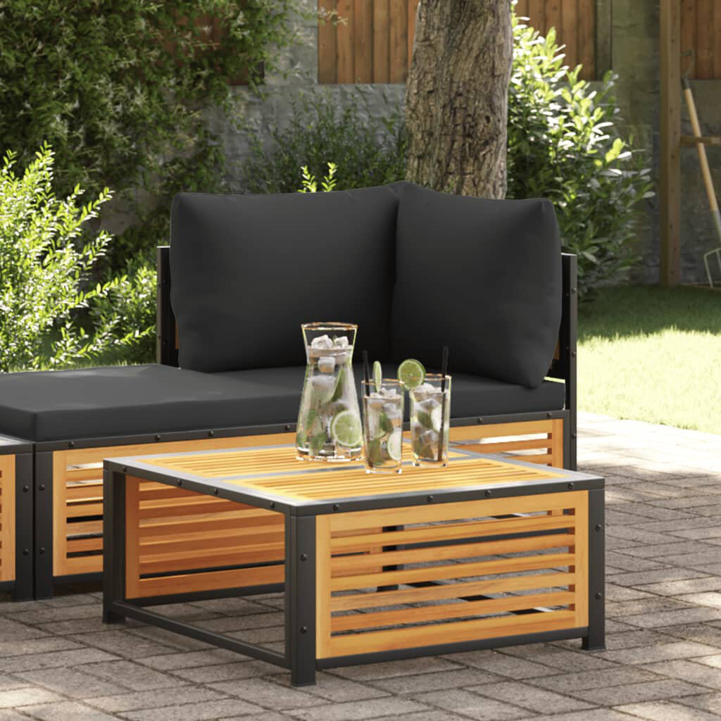 ClassicLiving Abniel Rectangular Solid Wood Metal Outdoor Coffee Table - 68 cm W 68 cm D Brown
