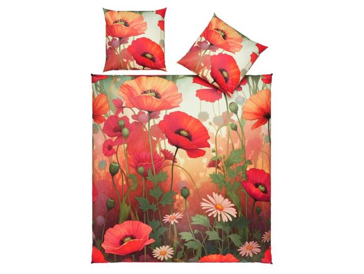 Bettwäsche mit Mohnblumen – 50x70 cm