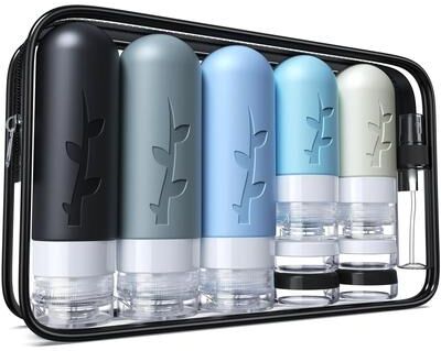 Uplift Treasures Leak Proof Silicone Travel Bottle Set b (19 Pcs) silicone
