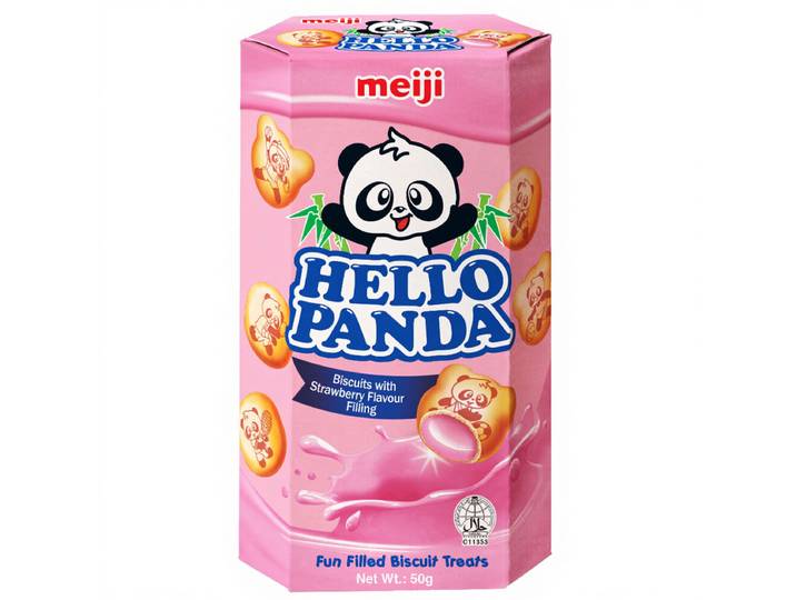 Meiji Hello Panda Biscuits fourrés à la fraise - 50 g