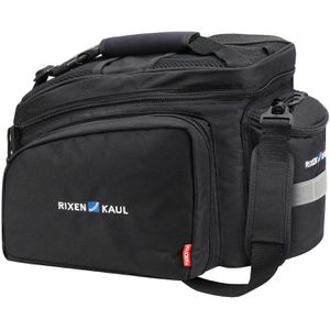 Rixen&Kaul Gepäckträgertasche Rackpack 2 Plus,Racktime-Adapter, schwarz, 12 - 16 Liter, mit Regenschutz, reflektierend