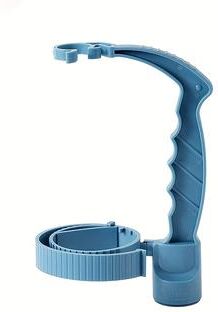 Discount Dollar Deals Adjustable Drink Pouring Cup Handle, Built In Bottle Opener, Beverage Inverting Holder With Lemon Cover Rack blue