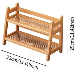 Inspired Finds Coffee Bar Syrup Bottle Holder Stand wood 2tiers