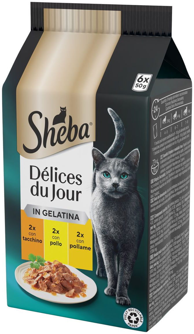 Sheba Délices Du Jour in Jelly Cat Busta Multipack 6x50G MIX CARNE